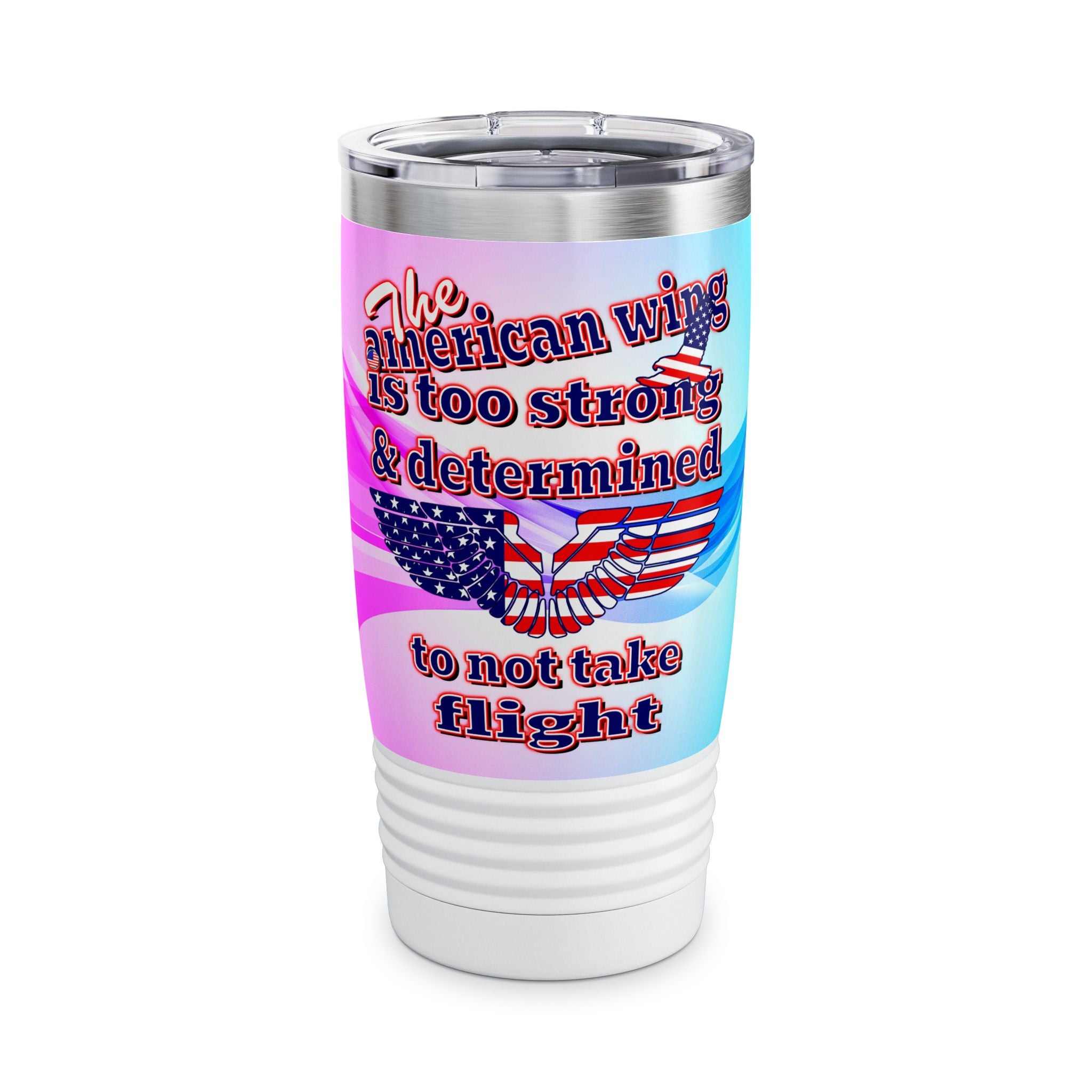american wing - Ringneck Tumbler, 20oz (light blue-pink wave)