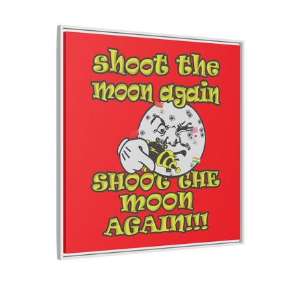 shoot the moon again - framed canvas art (red)
