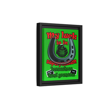 my luck - framed canvas art (logo green)