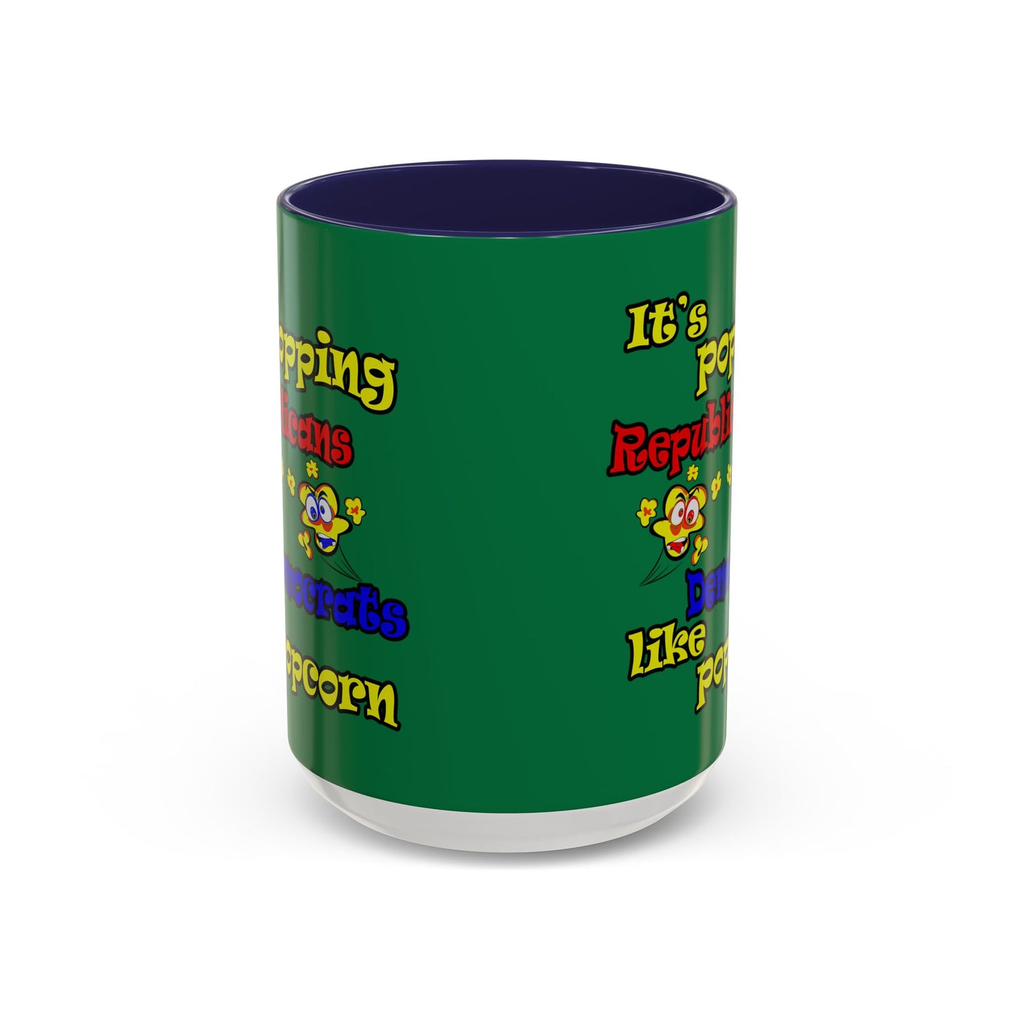 popping like popcorn - Accent Mug (dark green)