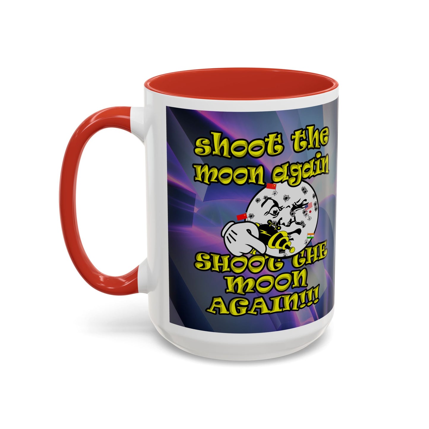 shoot the moon again - Accent Mug (grey-pink wave)