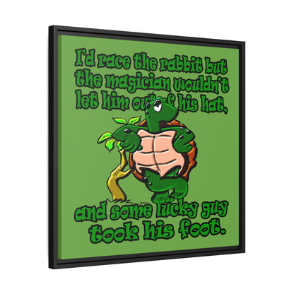 turtle race - framed canvas art (green)