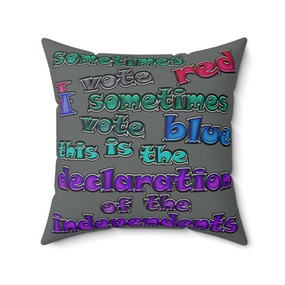 declaration of the independents - Faux Suede Square Pillow - (dark grey)