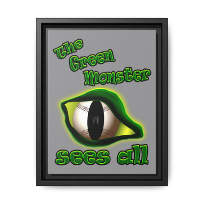 green monster - framed canvas art (grey)