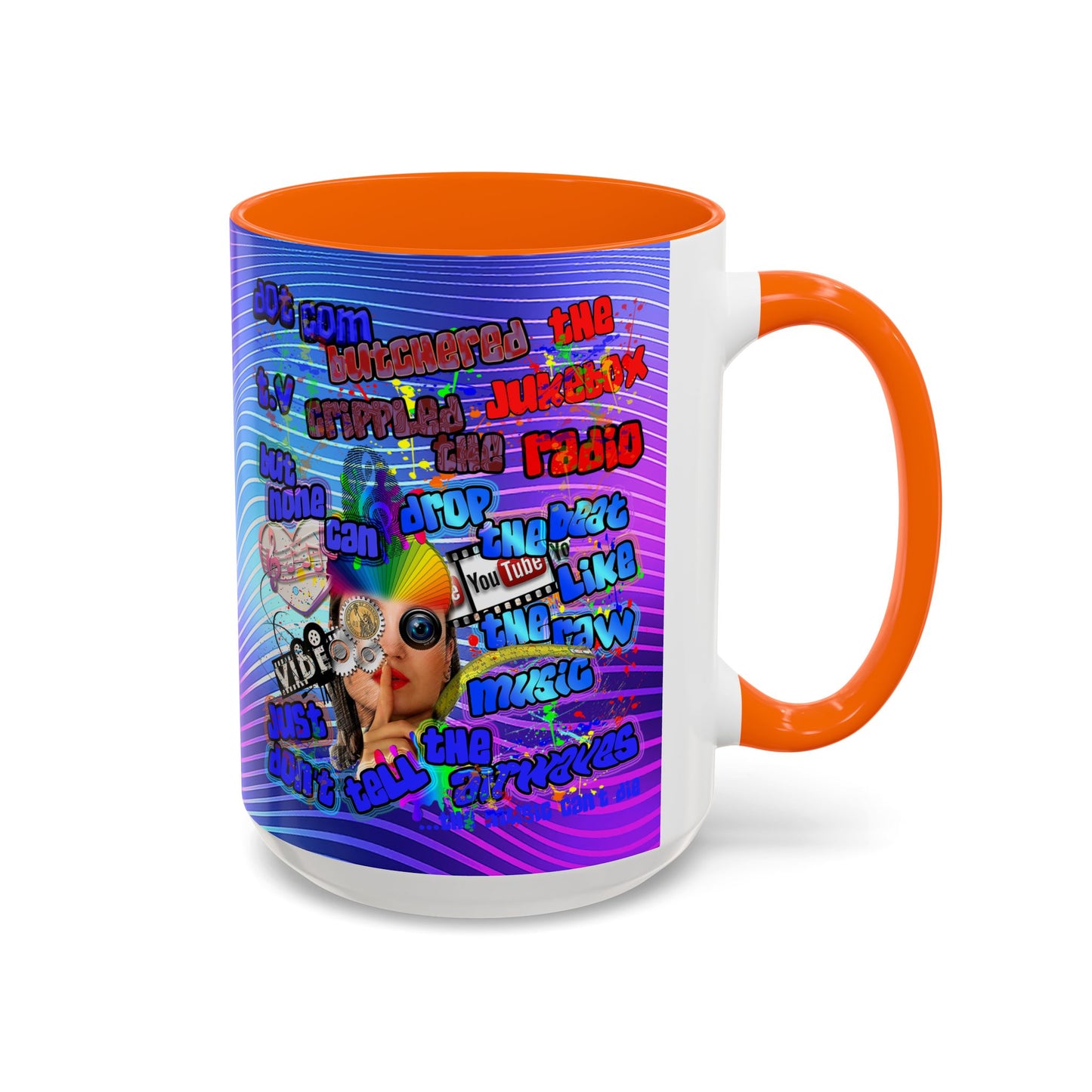 drop the beat - Accent Mug (purple wave)