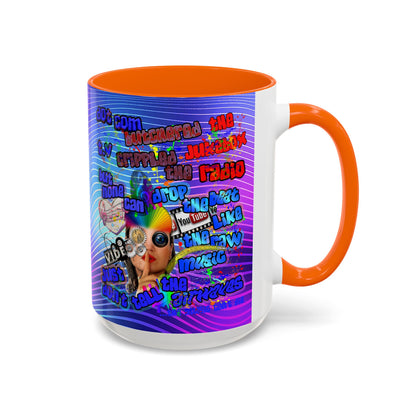 drop the beat - Accent Mug (purple wave)
