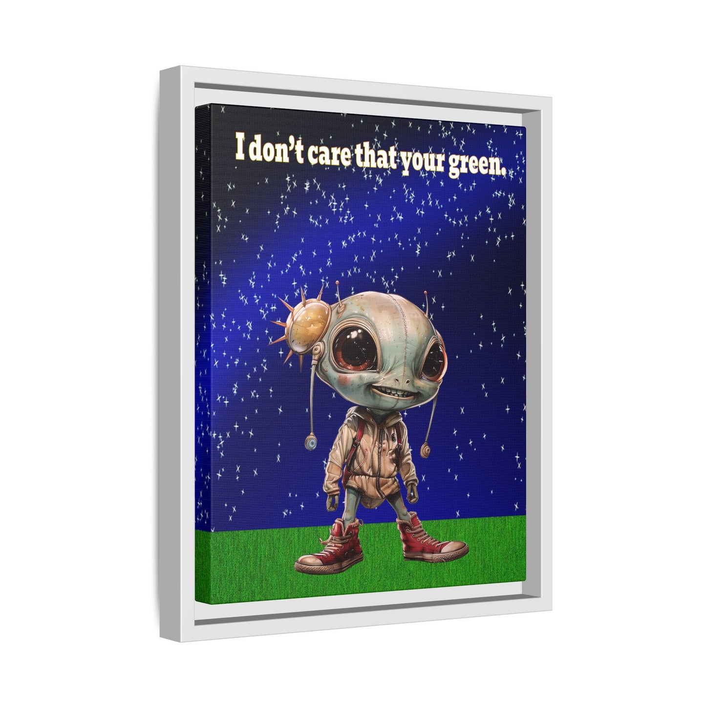 I don't care that your green - framed canvas art ('snoops' background)