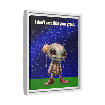 I don't care that your green - framed canvas art ('snoops' background)