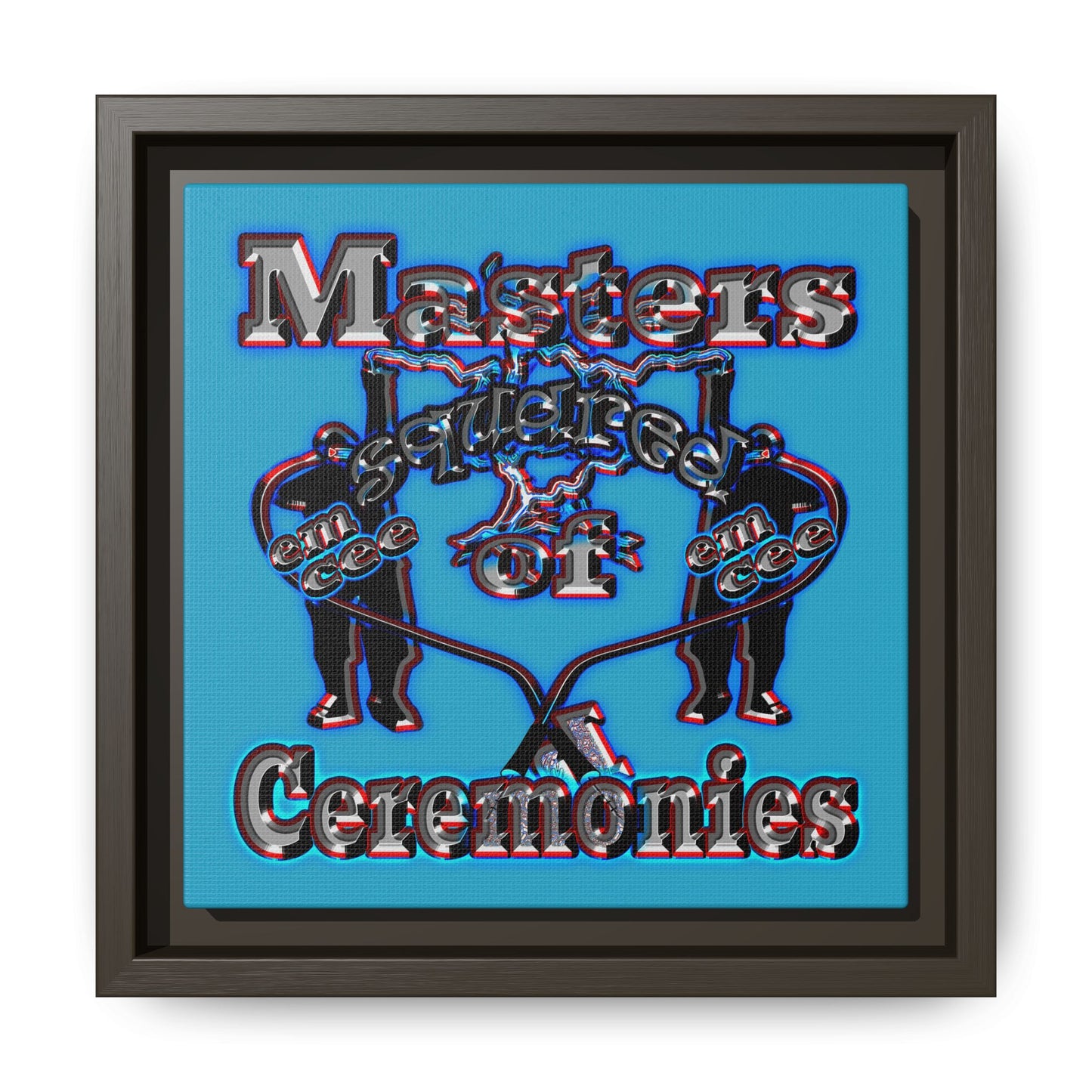 em cee squared - framed canvas art (turquoise)