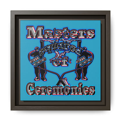 em cee squared - framed canvas art (turquoise)