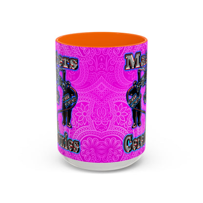 em cee squared - Accent Mug (pink swirl)