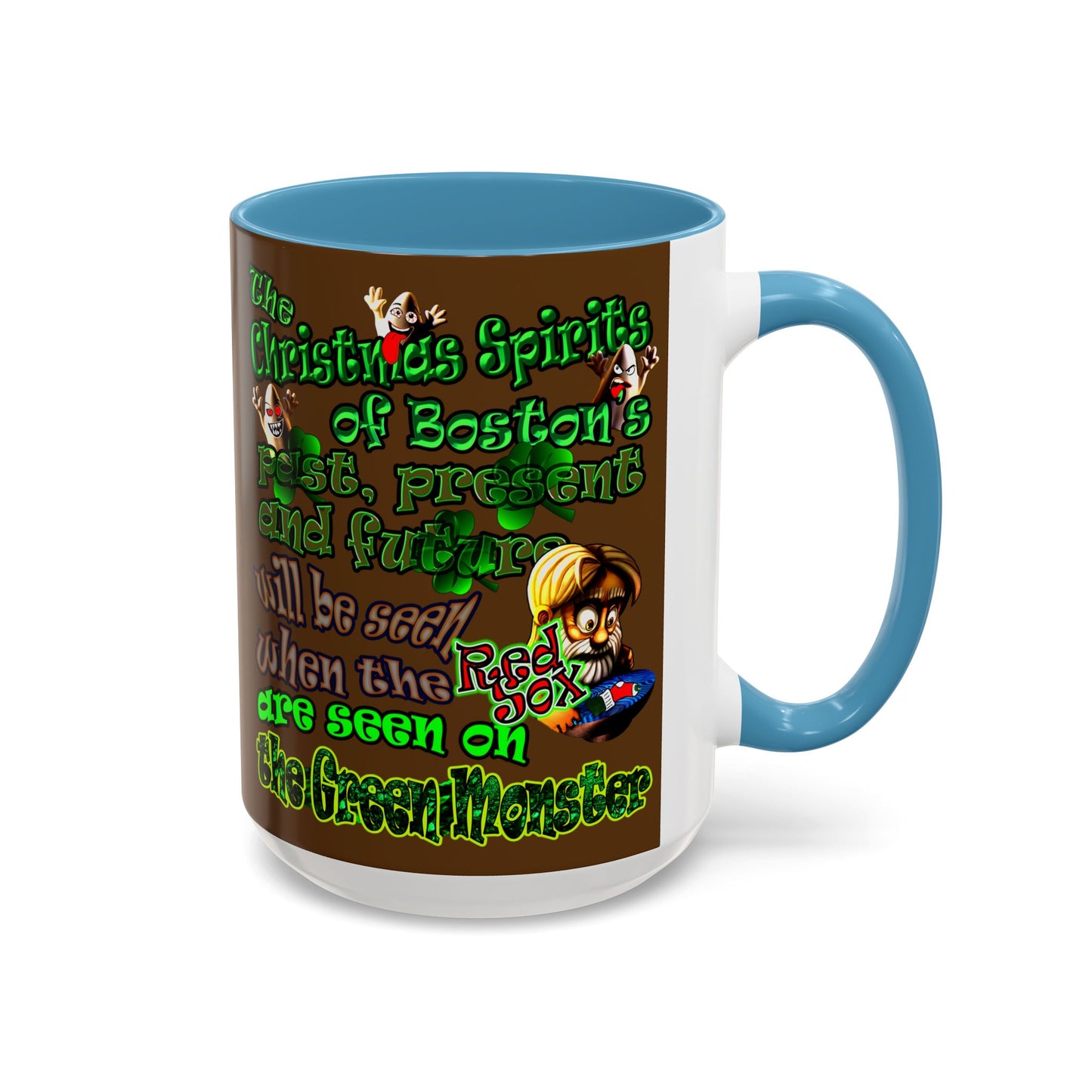 christmas spirits of boston - Accent Mug (brown)