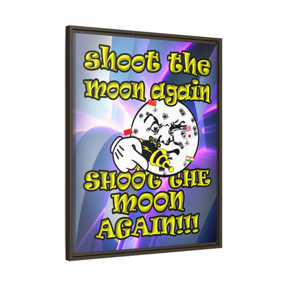 shoot the moon again - framed canvas art (grey-pink wave)