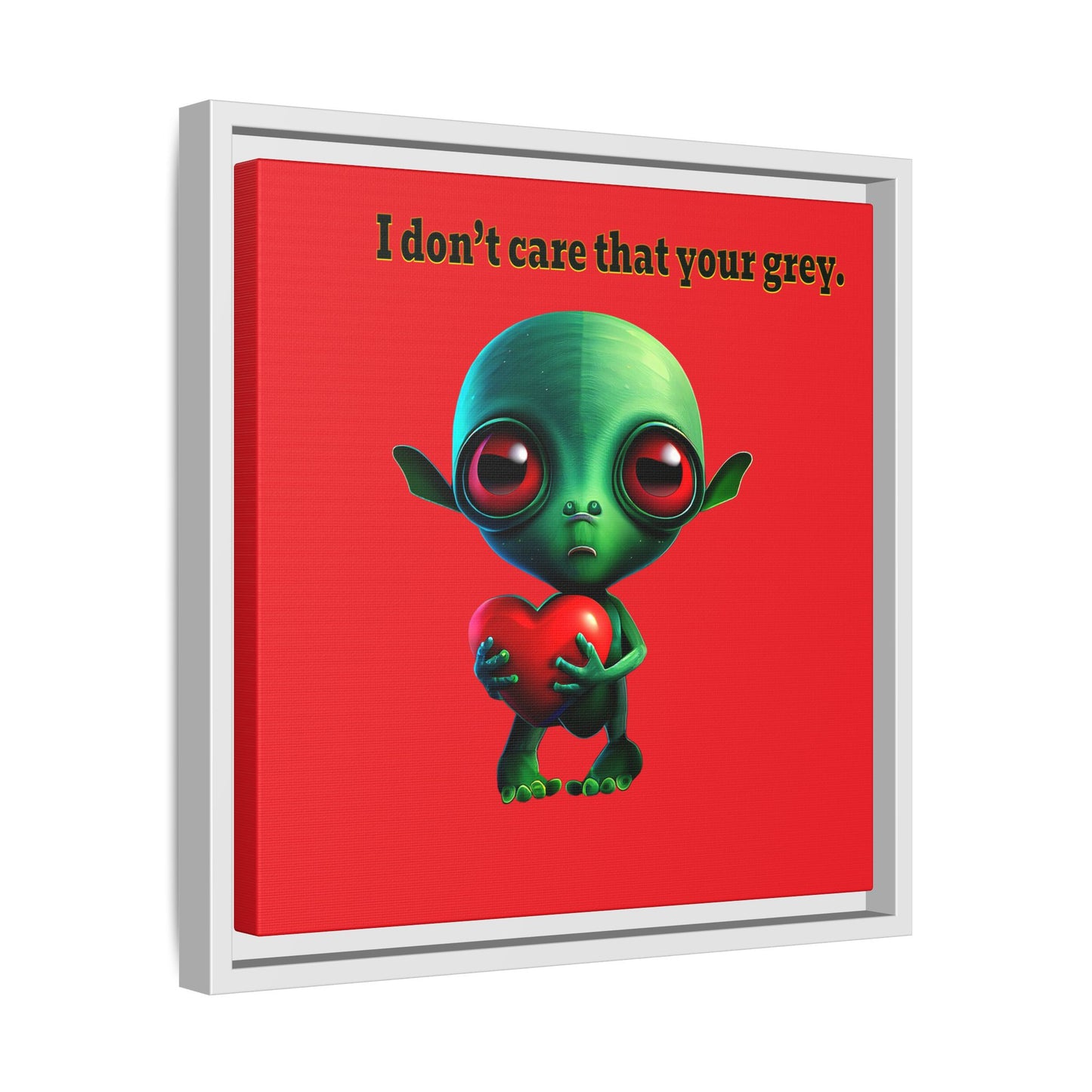 I don't care that your grey - framed canvas art (red)
