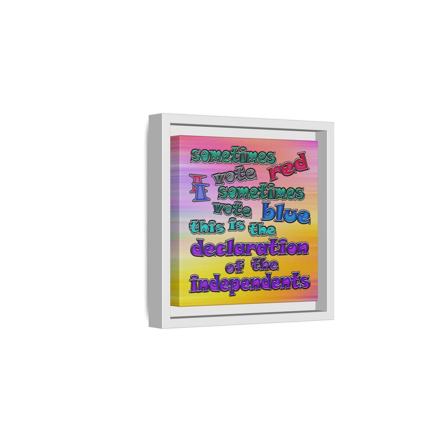 declaration of the independents - framed canvas art (color blur)