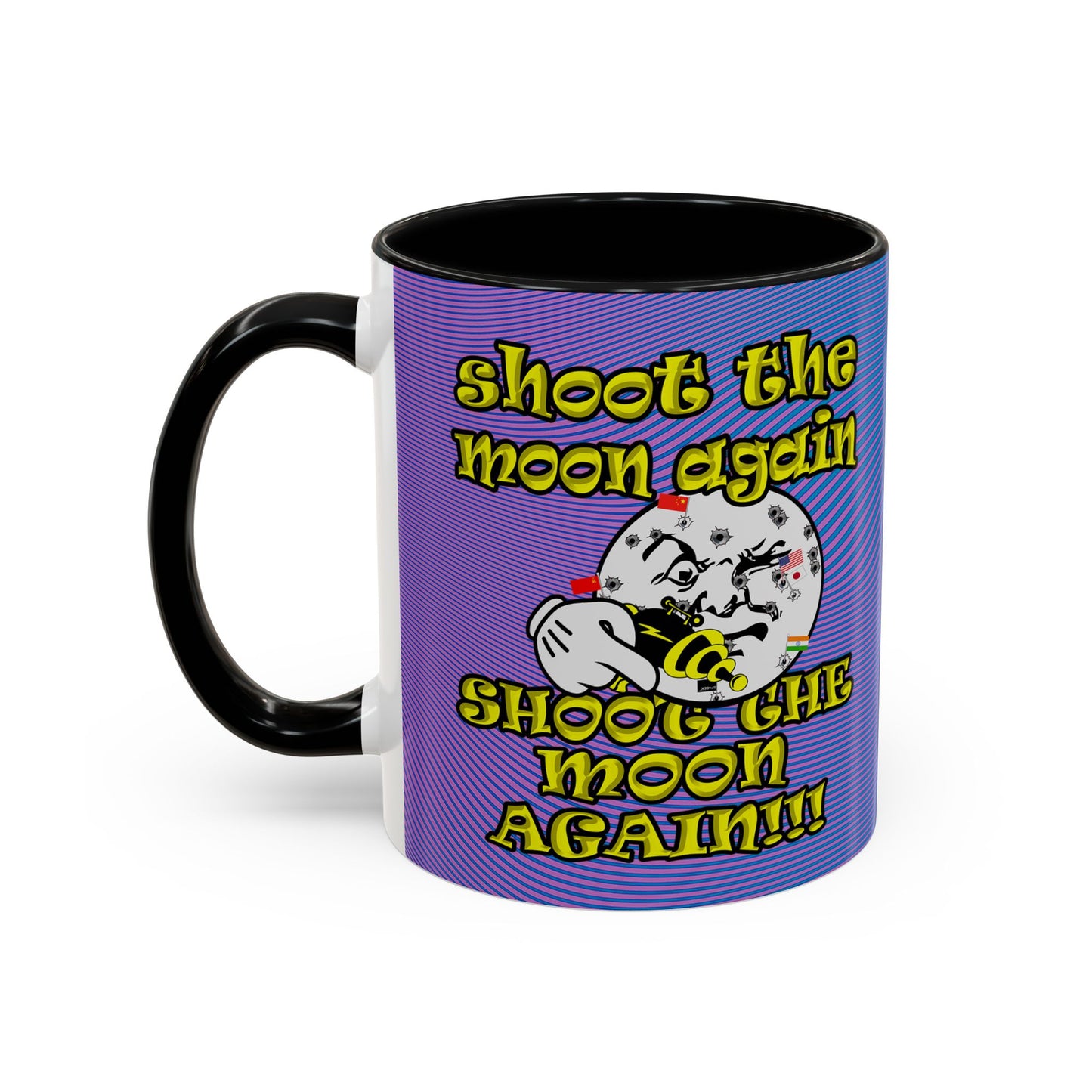 shoot the moon again - Accent Mug (light blue-purple wave)