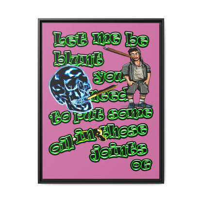 og - framed canvas art (light pink)