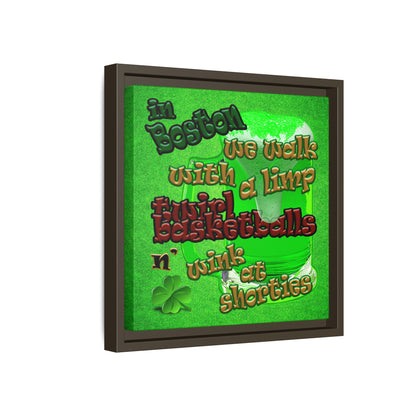 celtics logo - framed canvas art (green turf)