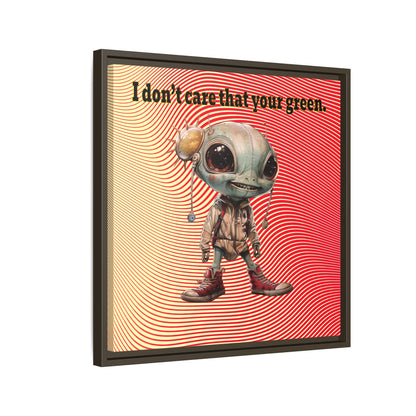 I don't care that your green - framed canvas art (yellow-orange wave)