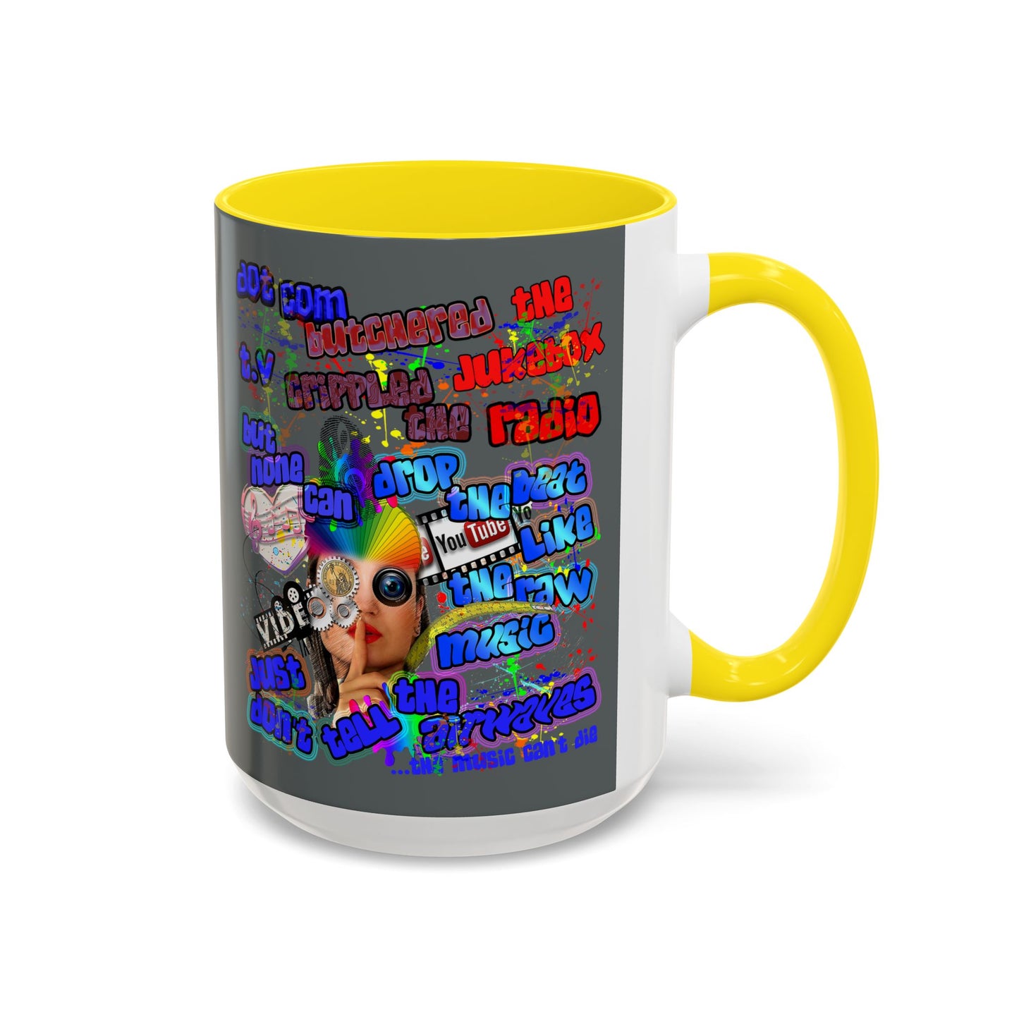 drop the beat - Accent Mug (dark grey)