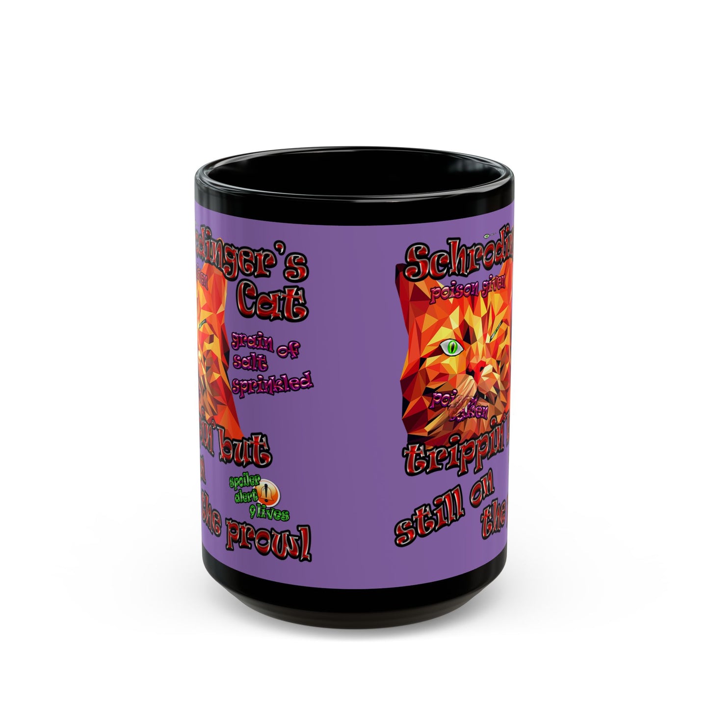 schrodinger's cat - Black Mug (light purple)