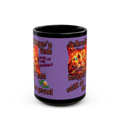 schrodinger's cat - Black Mug (light purple)