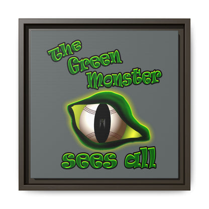 green monster - framed canvas art (dark grey)