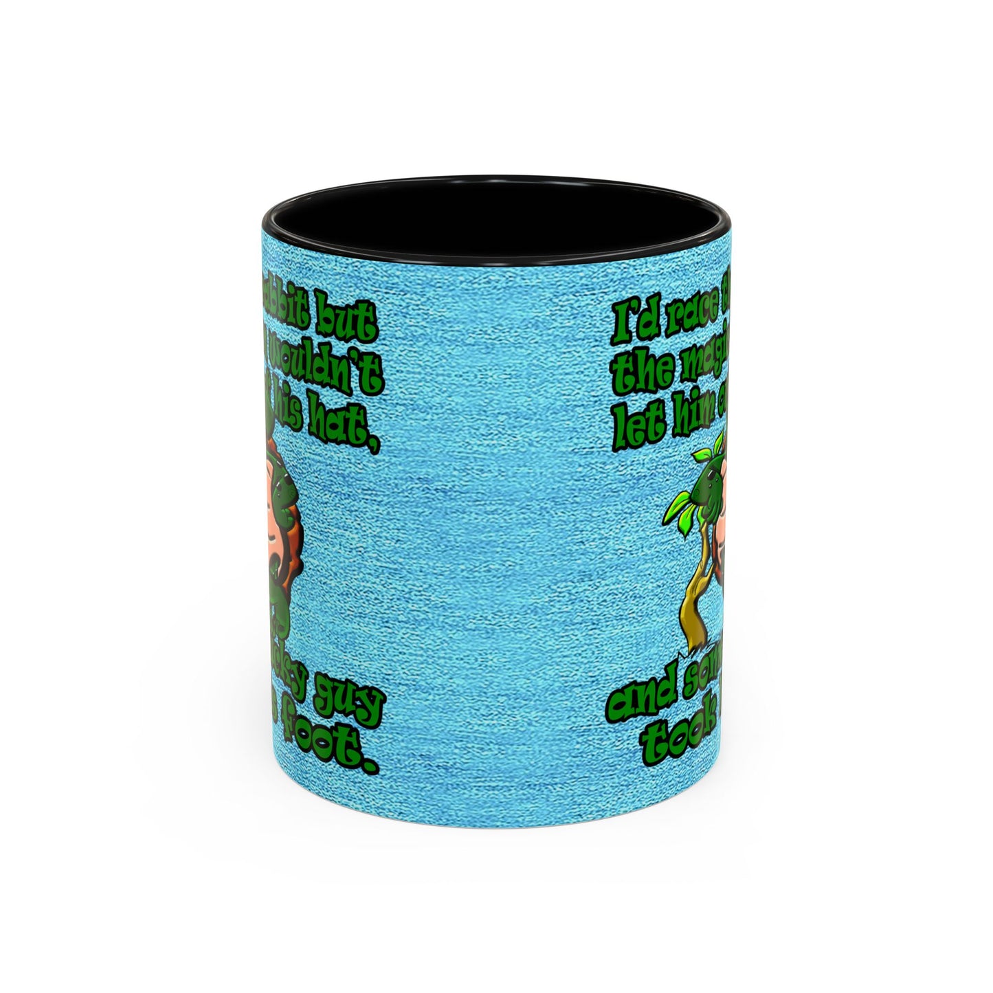 turtle race - Accent Mug (faded dark blue)