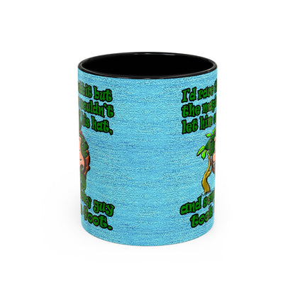 turtle race - Accent Mug (faded dark blue)