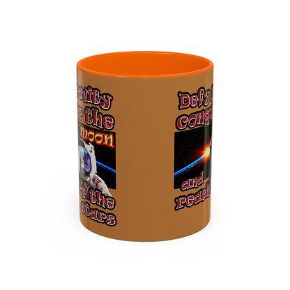 defy conquer reach - Accent Mug (light brown)