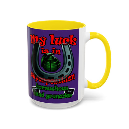 my luck - Accent Mug (purple)