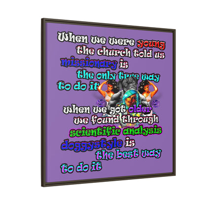 doggystyle - framed canvas art (light purple)