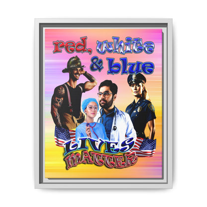 rw&b lives matter - framed canvas art (color blur)