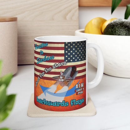 shoot for the stars - White Mug (burnt orange)