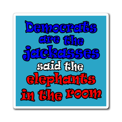 donkeys and elephants - Magnets - (turquoise)