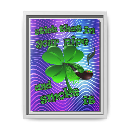 stick that in your pipe and smoke it - framed canvas art (purple wave)