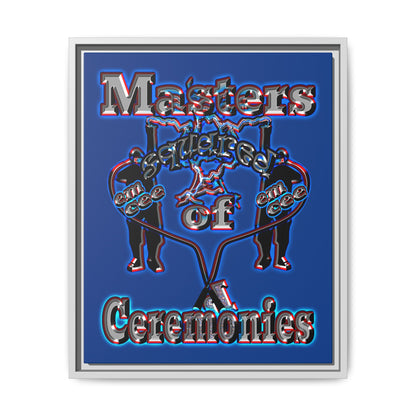 em cee squared - framed canvas art (dark blue)