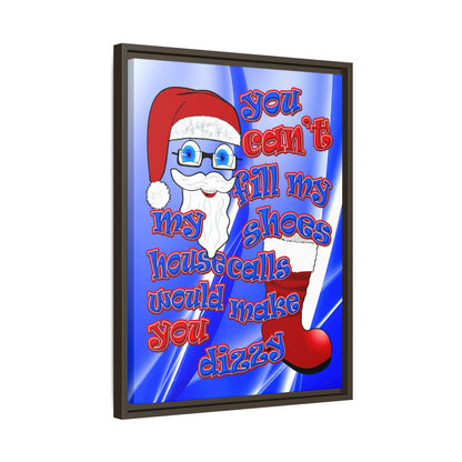 santa's shoes - framed canvas art (blue-white wave)