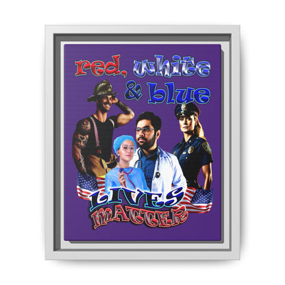 rw&b lives matter - framed canvas art (purple)