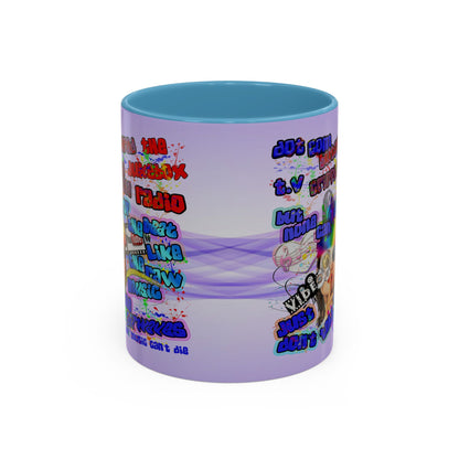 drop the beat - Accent Mug (light blue-pink wave)