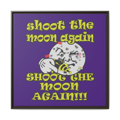 shoot the moon again - framed canvas art (purple)