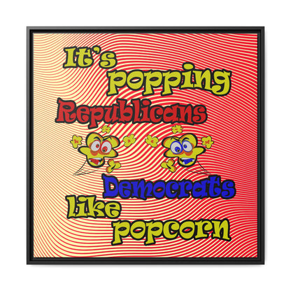 popping like popcorn - framed canvas art (yellow-orange wave)