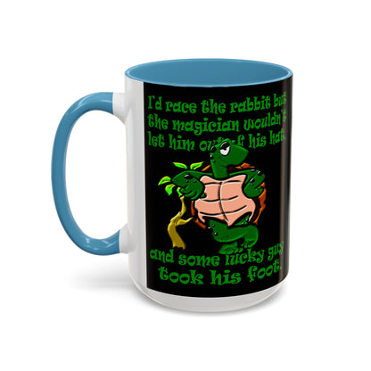 turtle race - Accent Mug (black)