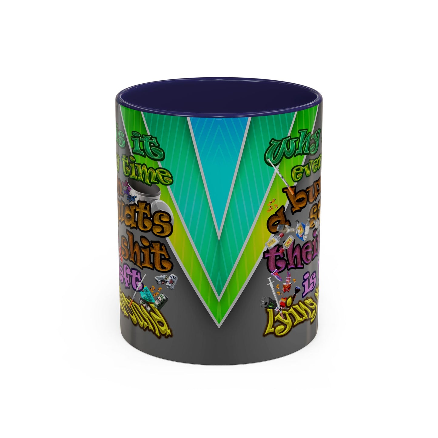 the bum's shit - Accent Mug (rainbow split)