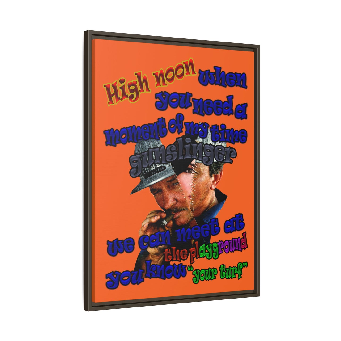high noon - framed canvas art (orange)