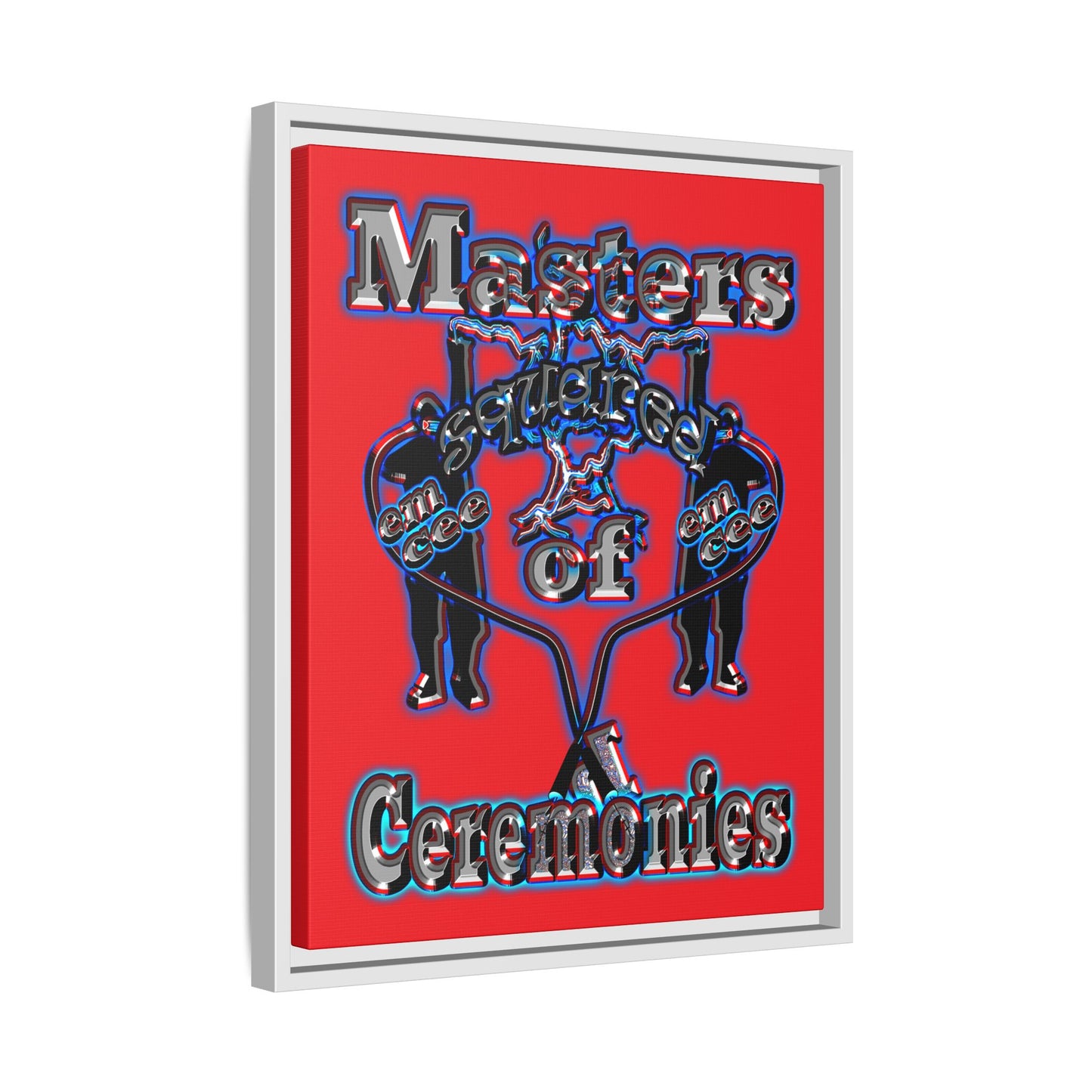 em cee squared - framed canvas art (red)
