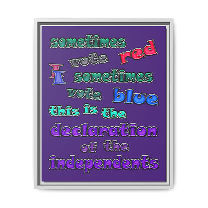 declaration of the independents - framed canvas art (purple)