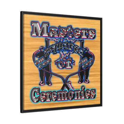 em cee squared - framed canvas art (butterscotch wood finish)