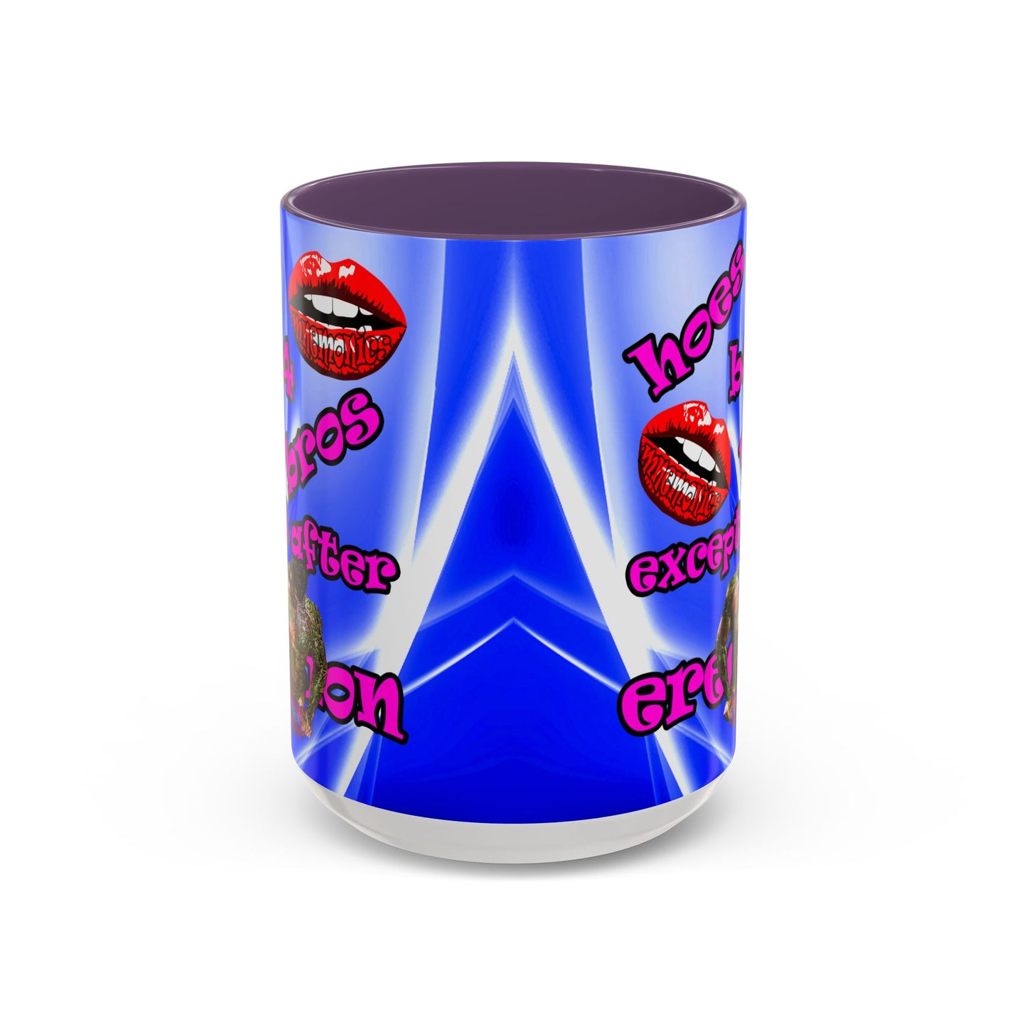 hoes b4 bros - Accent Mug (blue-white wave)