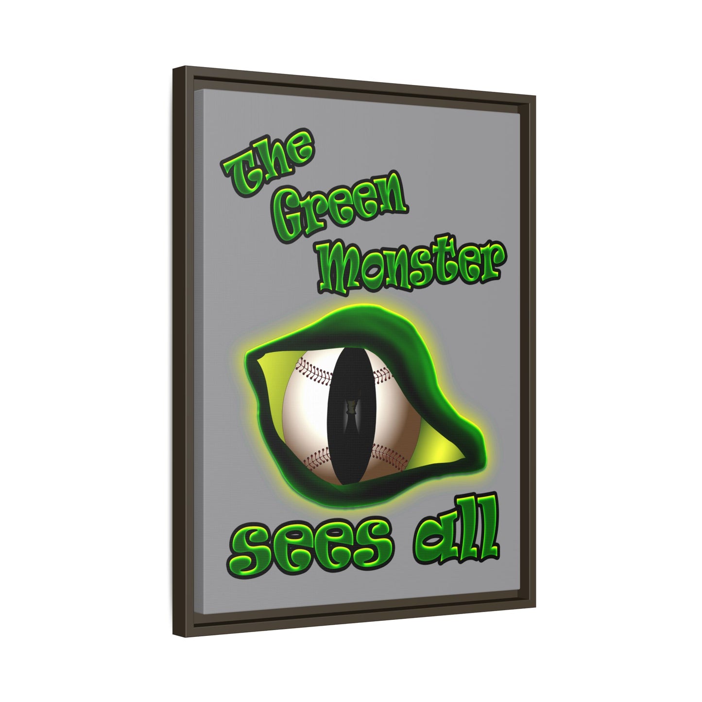 green monster - framed canvas art (grey)